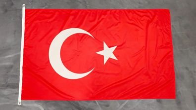Fahne Flagge Türkei - Sturmflagge mit Karabinerhaken Türk Bayragi - 90 x 150 cm