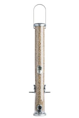Futtersäule Ring-Pull Pro maxi silber Inhalt 1,5 l Vogelfutterhaus Höhe 71 cm