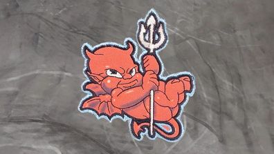 Aufnäher Aufbügler Patch Teufel Teufelchen mit Dreizack - 9,5 x 10 cm