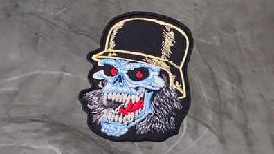 Aufnäher Aufbügler Patch Totenkopf Schädel mit Stahlhelm - 8 x 10 cm