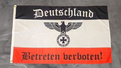 Fahne Flagge Deutschland - Reichsadler - Betreten verboten - 90 x 150 cm