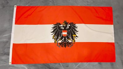 Fahne Flagge Österreich mit Wappen - 90 x 150 cm