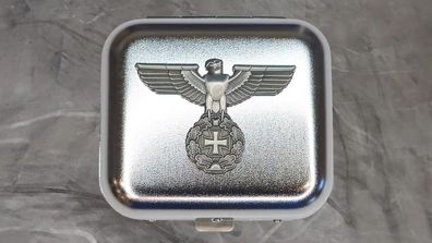 Taschenaschenbecher Silber Reichsadler EK Eisernes Kreuz