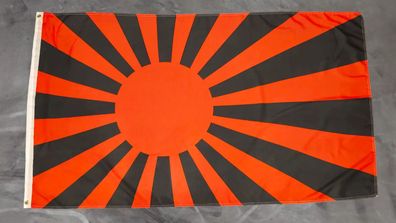 Fahne Flagge Japan Rising Sun Kaiserliche Marine Schwarz Rot - 90 x 150 cm