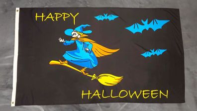Fahne Flagge Halloween Hexe - Drei Fledermäuse - 90 x 150 cm