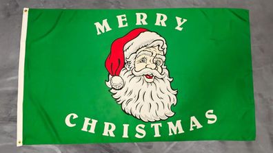 Fahne Flagge Merry Christmas Weihnachtsmann Kopf Besonders DICK - 90 x 150 cm