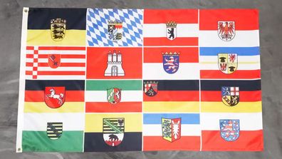 Fahne Flagge Deutschland 16 Bundesländer - 90 x 150 cm