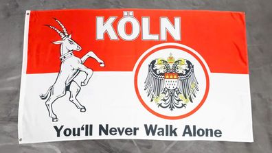 Fahne Flagge Köln Youll Never Walk Alone - 90 x 150 cm