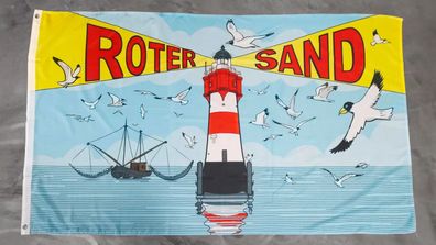 Fahne Flagge Roter Sand Leuchtturm Möwen - 90 x 150 cm
