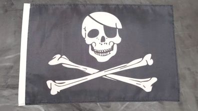 Fahne Flagge Pirat mit Augenklappe - Stockfahne - 30 x 45 cm