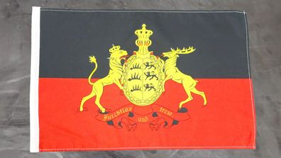Fahne Flagge Württemberg Furchtlos und treu - Stockfahne - 30 x 45 cm