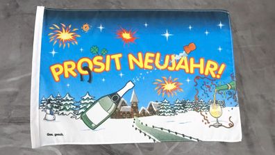 Fahne Flagge Prosit Neujahr - Stockfahne - 30 x 45 cm