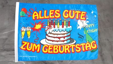 Fahne Flagge Alles Gute zum Geburtstag - Stockfahne - 30 x 45 cm