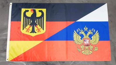 Fahne Flagge Deutsch Russische Freundschaft Deutschland Russland - 90 x 150 cm