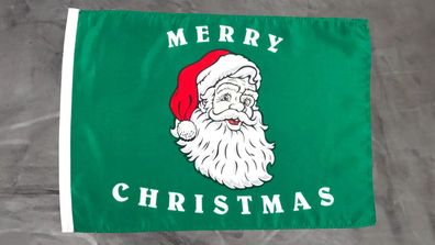 Flagge Weihnachten Merry Christmas Weihnachtsmann Kopf - Stockfahne - 30 x 45 cm