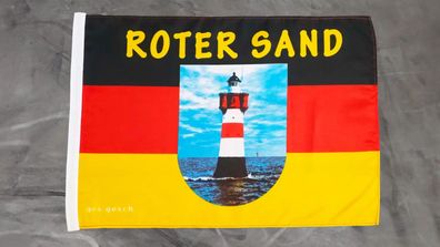 Fahne Flagge Roter Sand Leuchtturm - Stockfahne - 30 x 45 cm