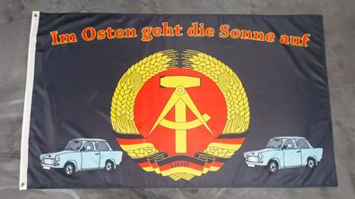 Fahne Flagge DDR - Im Osten geht die Sonne auf - 90 x 150 cm