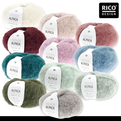 Rico Design 50 g Fashion Alpaca Superfine Heavens Uni Wolle Stricken 11 Farben