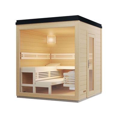 Infraworld Gartensauna CASA 1 Außensauna Massivholz Saunahaus 215,6 x 217,6 cm