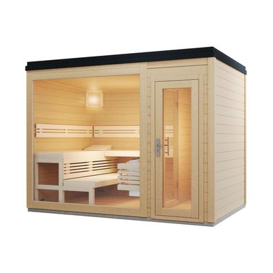 Infraworld Gartensauna CASA 2 Außensauna Massiv mit Vorraum 215,6 x 328,6 cm