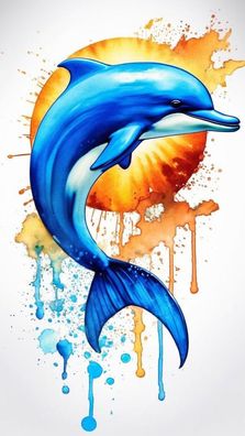 Delfin Essbar Zuckermasse Tortenbild Tortenaufleger + 4 Muffin