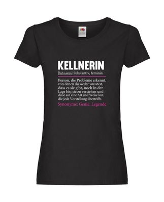 Kellnerin | lustig Spruch | Beruf kellnern | Bedienung Damen Shirt Schwarz
