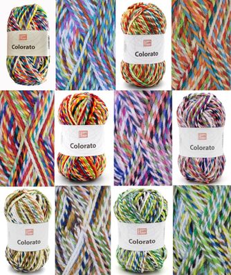 100g Happy Hobby Colorato Strick Häkel Garn Wolle Stricken Häkeln GP 49,90€/1kg