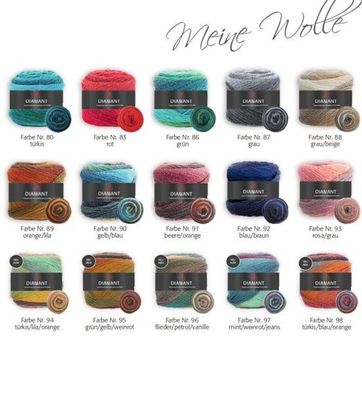 150g Pro Lana Diamant Farbverlaufsgarn Wolle zum Stricken Häkeln GP 79,67€/1kg