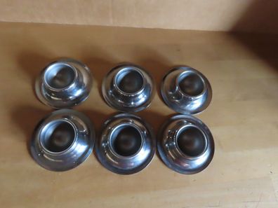 Eierbecher mit Ablagefläche rund Edelstahl silberfarben /6 ST