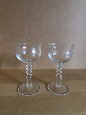 Schnapsglas hoch klar Fuß 3 Ringe übereinander ca. 8,5 cm H/2St