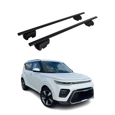Dachträger Grundträger für Kia Soul X-Line 2020-2023 Schwarz Metall ABE 2x