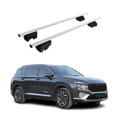 Dachträger Grundträger für Hyundai Santa Fe 2019-2023 Metall Silber ABE 2x