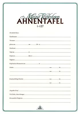 RNK Ahnentafel 1-127 A2/A4 4002871280105