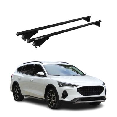 Menabo Dachträger Grundtäger für Ford Focus IV Active 2019-2025 75kg Alu Schwarz