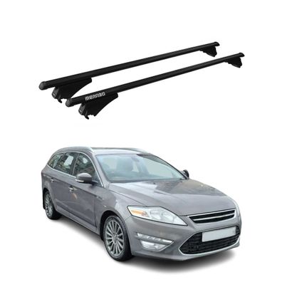 Menabo Dachträger für Ford Mondeo Turnier 2010-2014 FL 75kg Alu Schwarz 2x