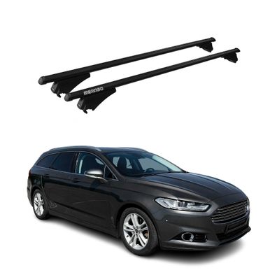 Menabo Dachträger Grundtäger für Ford Mondeo Turnier 2014-2022 75kg Alu Schwarz