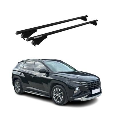 Menabo Dachträger Grundtäger für Hyundai Tucson mk4 2020-2025 75kg Alu Schwarz