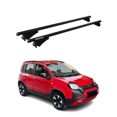 Menabo Dachträger für Fiat Panda III 319 Hybrid 2020-2025 75kg Alu Schwarz 2x