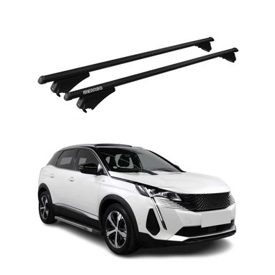 Menabo Dachträger Grundtäger für Peugeot 3008 2020-2023 FL 75kg Alu Schwarz 2x