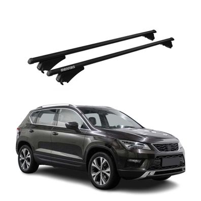Menabo Dachträger Grundtäger für Seat Ateca 2016-2025 75kg Alu Schwarz 2 tlg