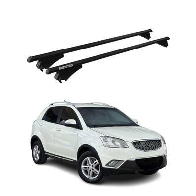 Menabo Dachträger Grundtäger für Ssangyong Korando 2019-2025 75kg Alu Schwarz 2x