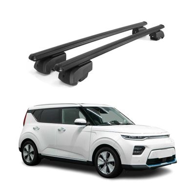 Dachträger Grundträger für Kia Soul EV 2020-2023 Aluminium Schwarz ABE 2x
