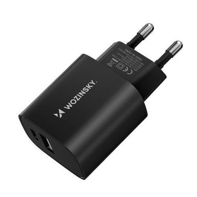 Wozinsky Netzladegeraet WGWCB 20W mit USB-A & USB-C - Schwarz, Handy Zubehoer