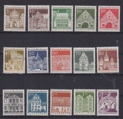 BRD 1966 postfrisch MiNr. 489-503 Deutsche Bauwerke aus zwölf Jahrhunderten