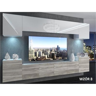 Trend Wohnwand für das Wohnzimmer Hochglanz