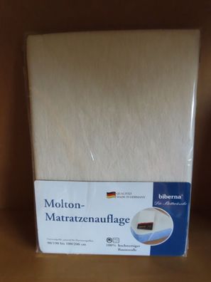 Molton Matratzenauflage beige Baumwolle Universalgröße 90x200cm Biberna