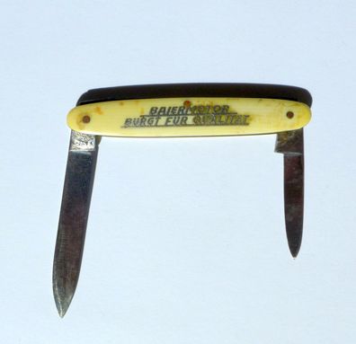 altes Taschenmesser Baiermotor Bürgt für Qualität Reklame Werbung
