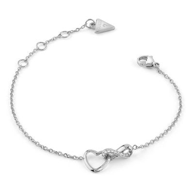Guess Schmuck Damen-Armband Infinity Herz S JUBB05531JWRHS
