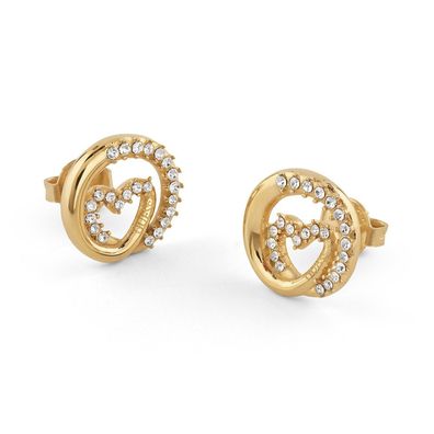 Guess Schmuck Damen-Ohrringe Herz Goldfarben JUBE05528JWYGT/U