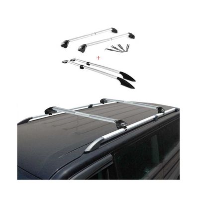 Dachreling + Dachträger Satz für Fiat Doblo 2010-2021 Langer L2 Alu Grau